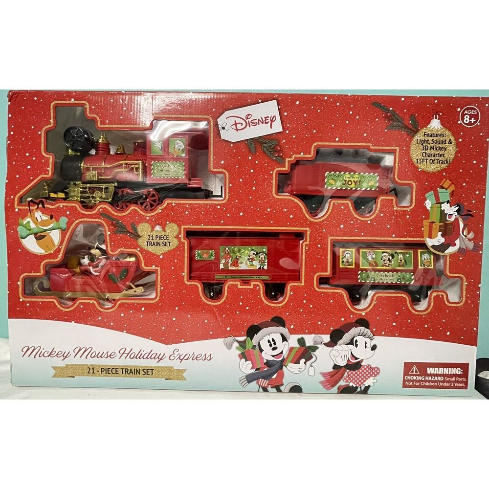 Disney Mickey Mouse Holiday Express 21 Piece Collectors Edition Train New In Box